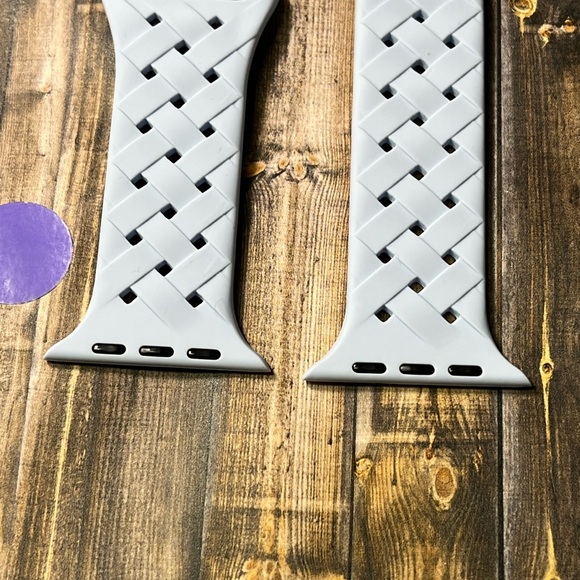5for$10 Eggshell Baby Blue 42mm/44mm/45mm S/M adjustable Apple Watch Bands Woven - Picture 3 of 5